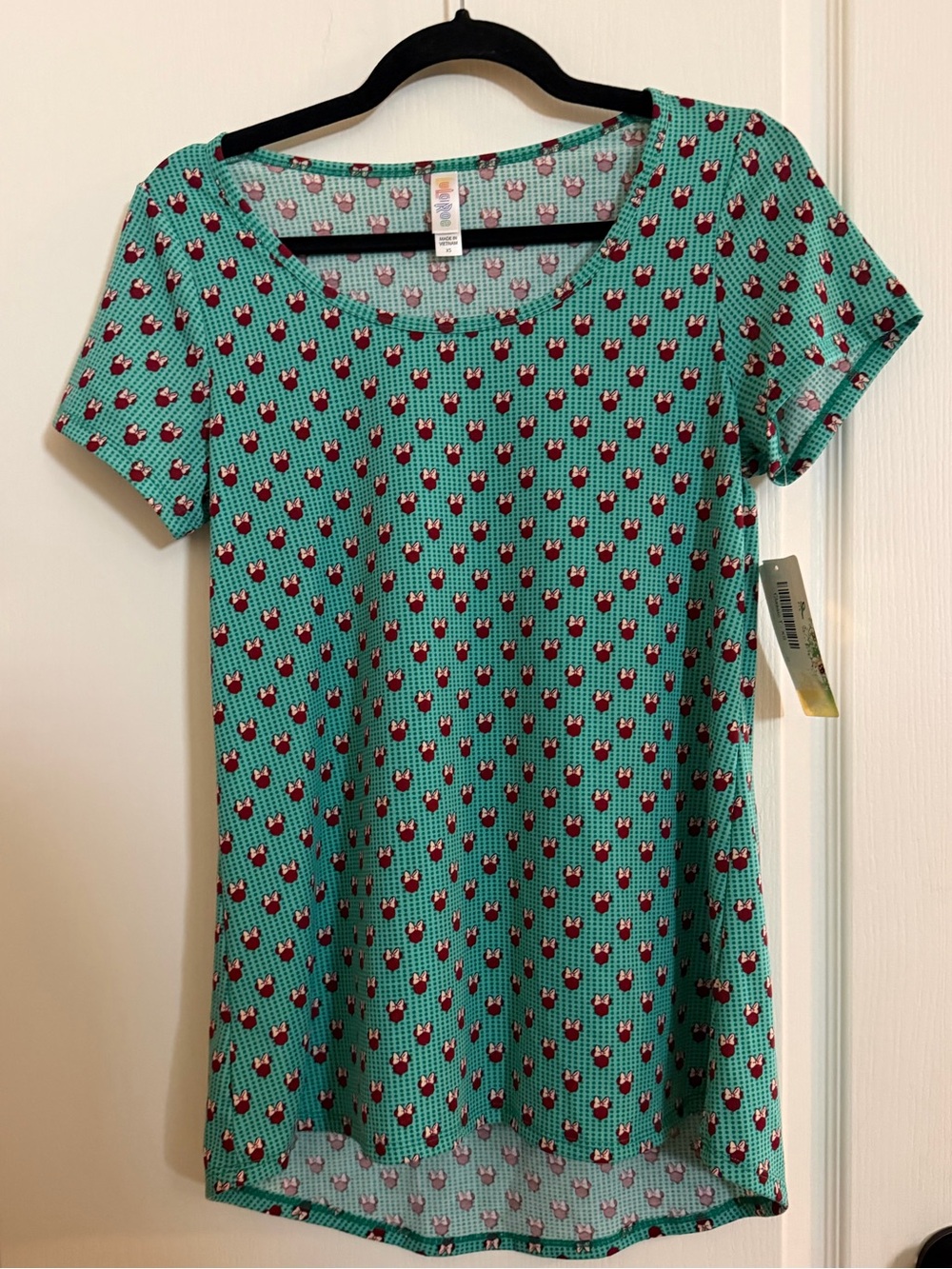 NWT LuLaRoe x Disney Carly Swing Mini Mouse Dress Sz XS (P2P stretches to 21”)